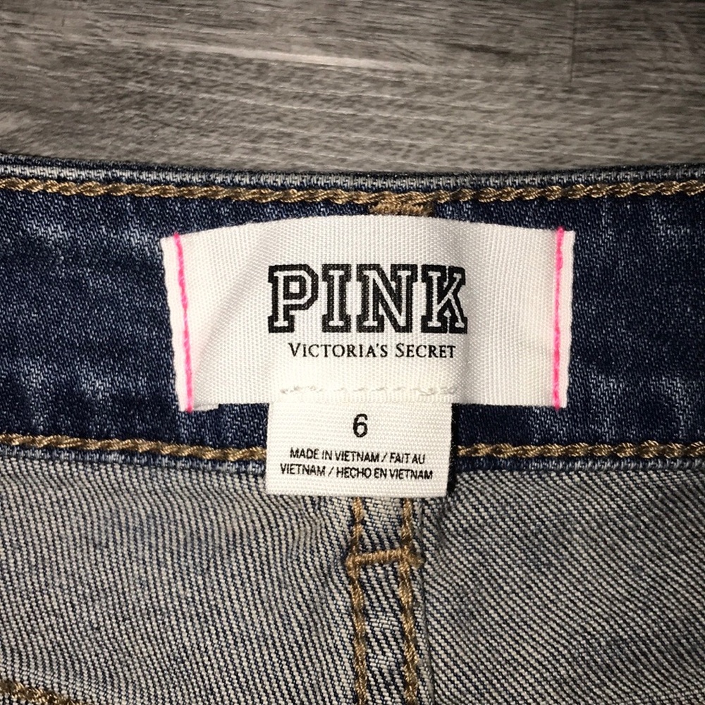 PINK Frayed Jean Shorts - Picture 4 of 4